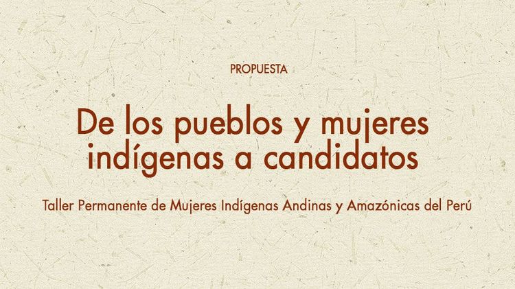 Propuesta de los pueblos y mujeres indígenas a | chirapaq.org.pe